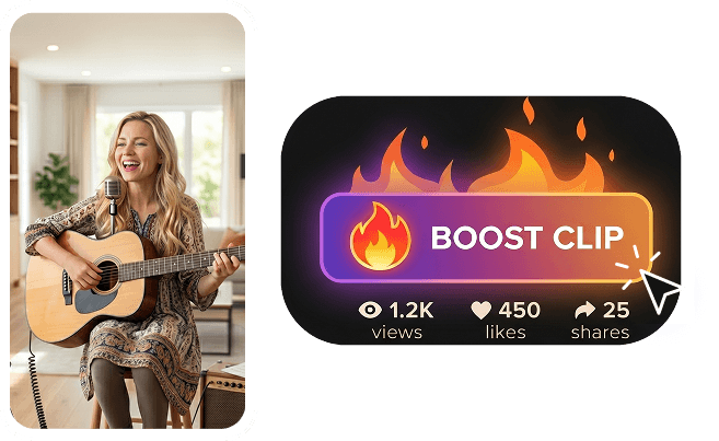 Boost a clip through Reka's creator network